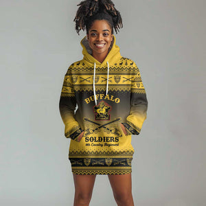 Afro Christmas Buffalo Soldiers Hoodie Dress 9th Cavalry Regiment - African Pride
