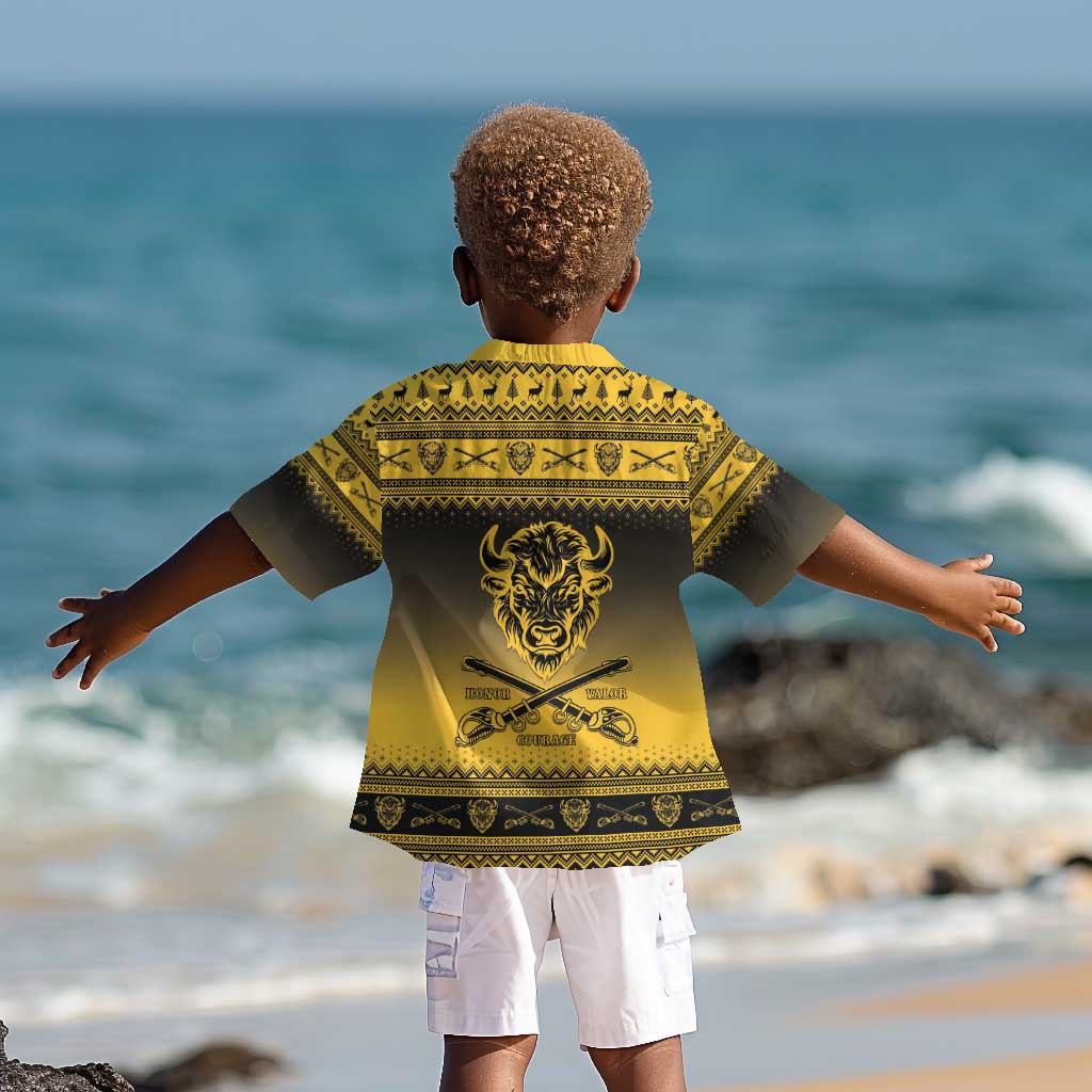 Afro Christmas Buffalo Soldiers Kid Hawaiian Shirt 9th Cavalry Regiment - African Pride