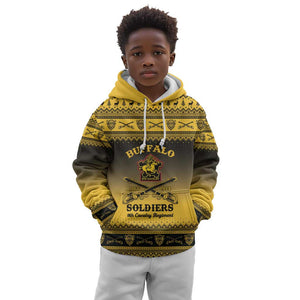 Afro Christmas Buffalo Soldiers Kid Hoodie 9th Cavalry Regiment - African Pride