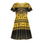 Afro Christmas Buffalo Soldiers Kid Short Sleeve Dress 9th Cavalry Regiment - African Pride