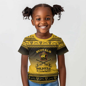 Afro Christmas Buffalo Soldiers Kid T shirt 9th Cavalry Regiment - African Pride