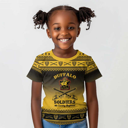 Afro Christmas Buffalo Soldiers Kid T shirt 9th Cavalry Regiment - African Pride