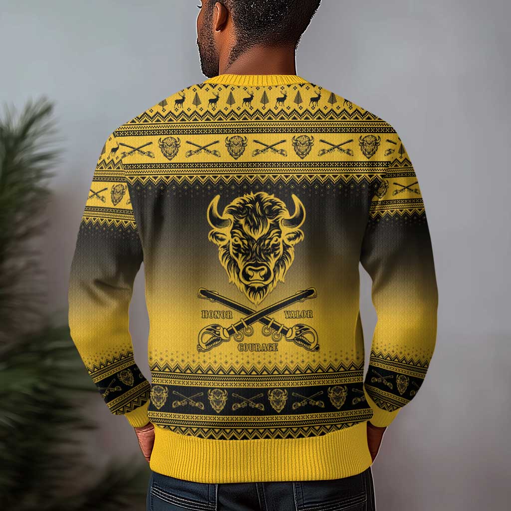 Afro Christmas Buffalo Soldiers Ugly Christmas Sweater 9th Cavalry Regiment - African Pride