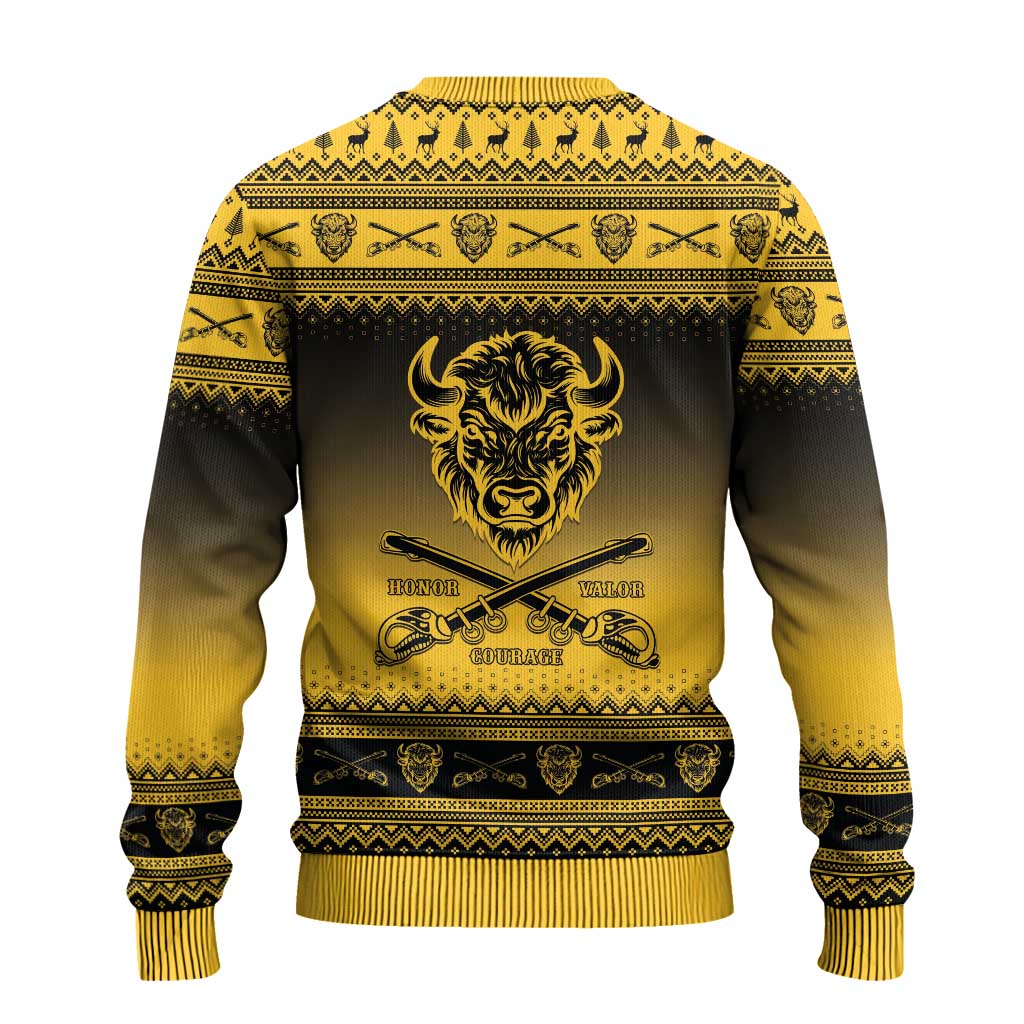 Afro Christmas Buffalo Soldiers Ugly Christmas Sweater 9th Cavalry Regiment - African Pride