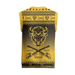 Afro Christmas Buffalo Soldiers Christmas Knitted V-Neck Vest 9th Cavalry Regiment - African Pride