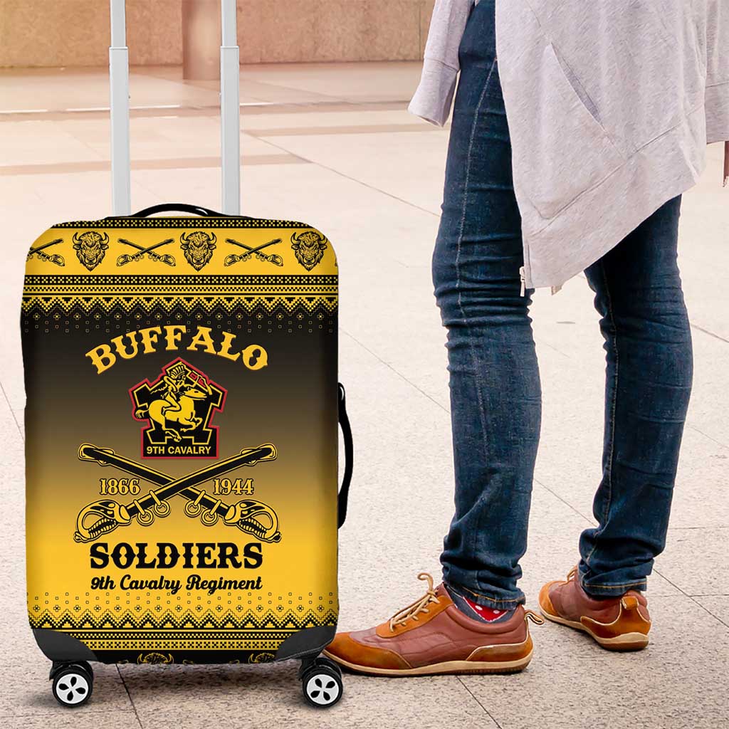 Afro Christmas Buffalo Soldiers Luggage Cover 9th Cavalry Regiment - African Pride