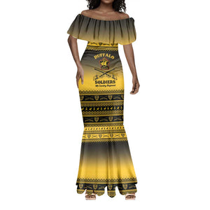Afro Christmas Buffalo Soldiers Mermaid Dress 9th Cavalry Regiment - African Pride