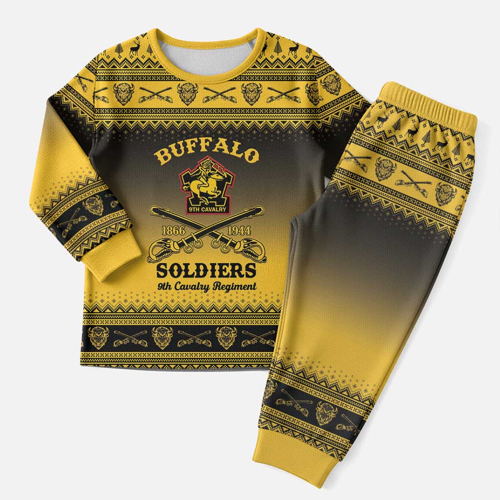 Afro Christmas Buffalo Soldiers Christmas Pajama Set 9th Cavalry Regiment - African Pride