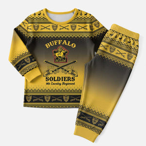 Afro Christmas Buffalo Soldiers Christmas Pajama Set 9th Cavalry Regiment - African Pride