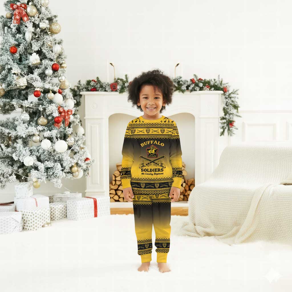 Afro Christmas Buffalo Soldiers Christmas Pajama Set 9th Cavalry Regiment - African Pride