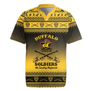 Afro Christmas Buffalo Soldiers Rugby Jersey 9th Cavalry Regiment - African Pride