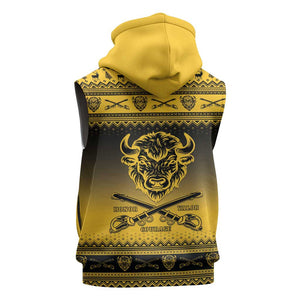 Afro Christmas Buffalo Soldiers Sleeveless Hoodie 9th Cavalry Regiment - African Pride