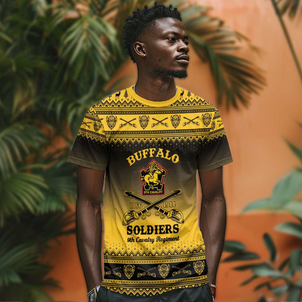 Afro Christmas Buffalo Soldiers T shirt 9th Cavalry Regiment - African Pride