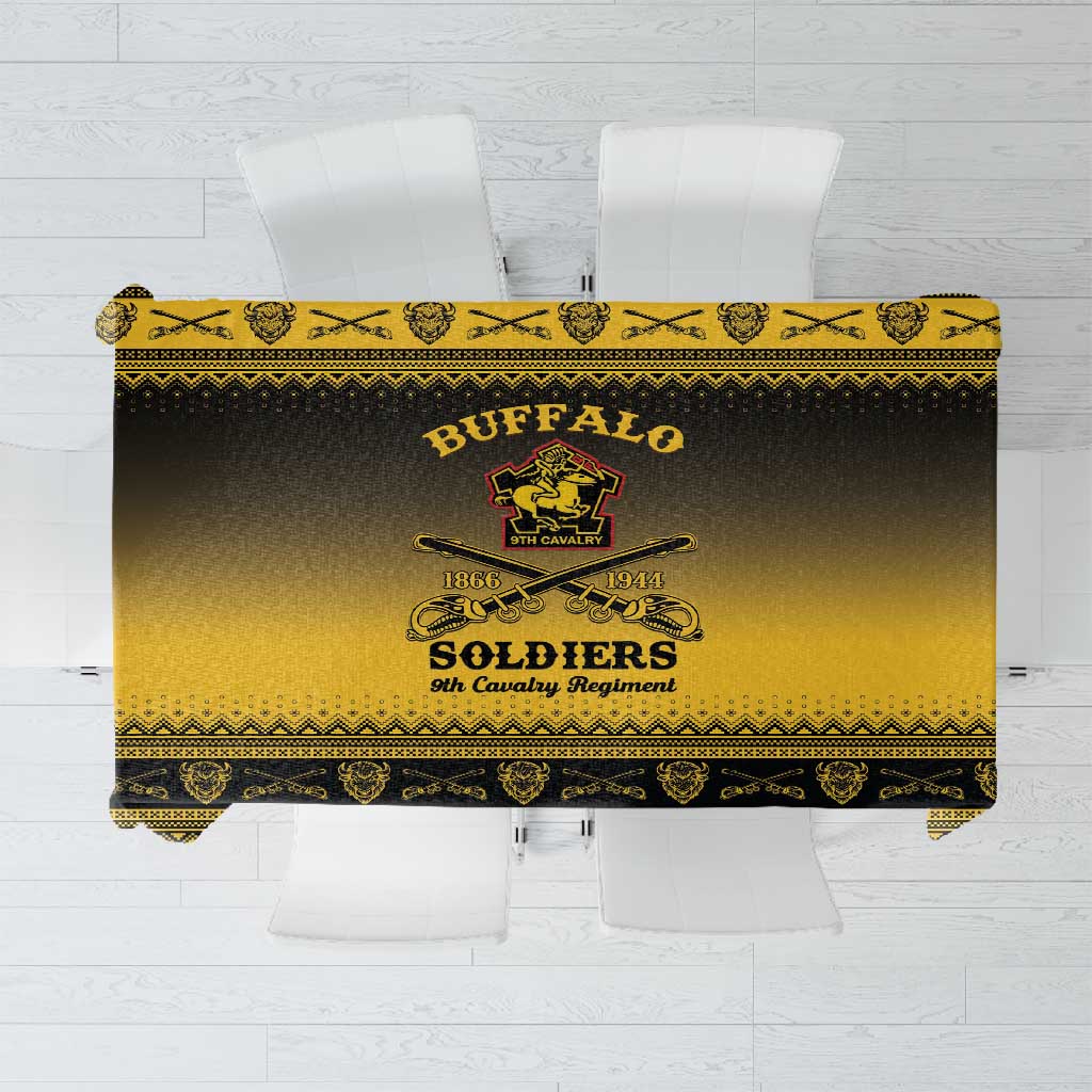 Afro Christmas Buffalo Soldiers Tablecloth 9th Cavalry Regiment - African Pride