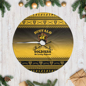 Afro Christmas Buffalo Soldiers Tree Skirt 9th Cavalry Regiment - African Pride