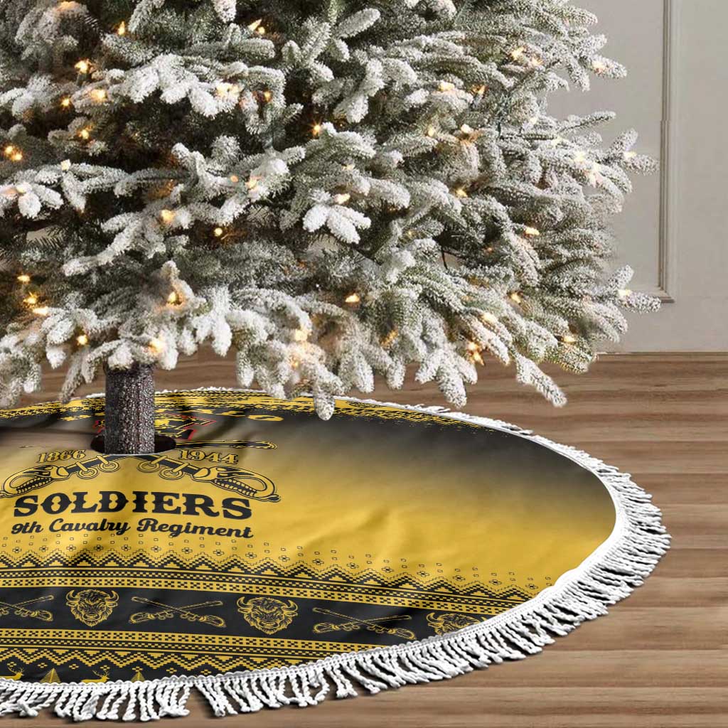 Afro Christmas Buffalo Soldiers Tree Skirt 9th Cavalry Regiment - African Pride
