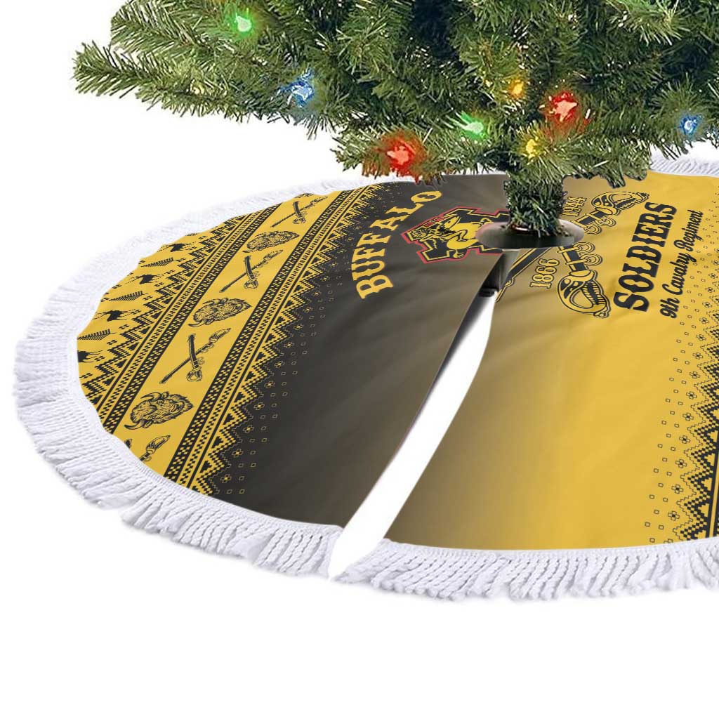 Afro Christmas Buffalo Soldiers Tree Skirt 9th Cavalry Regiment - African Pride