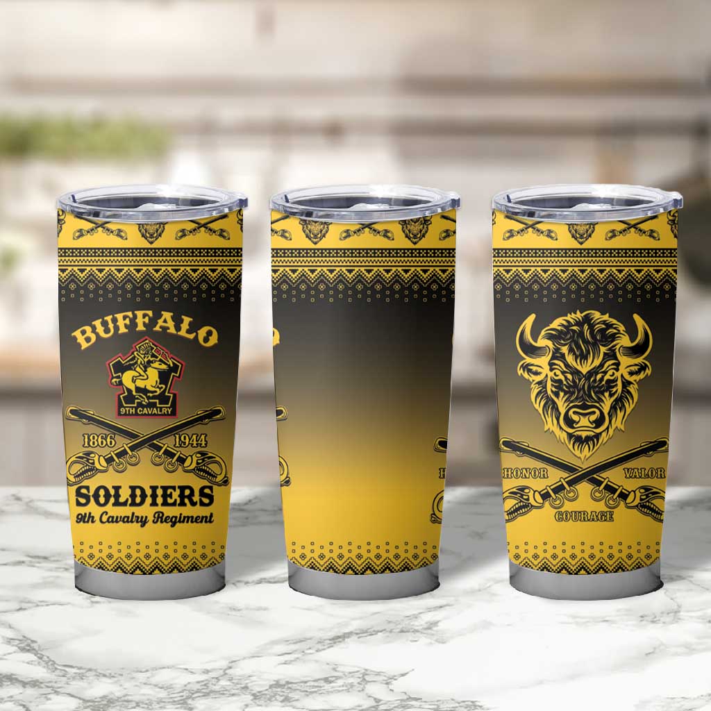 Afro Christmas Buffalo Soldiers Tumbler Cup 9th Cavalry Regiment - African Pride