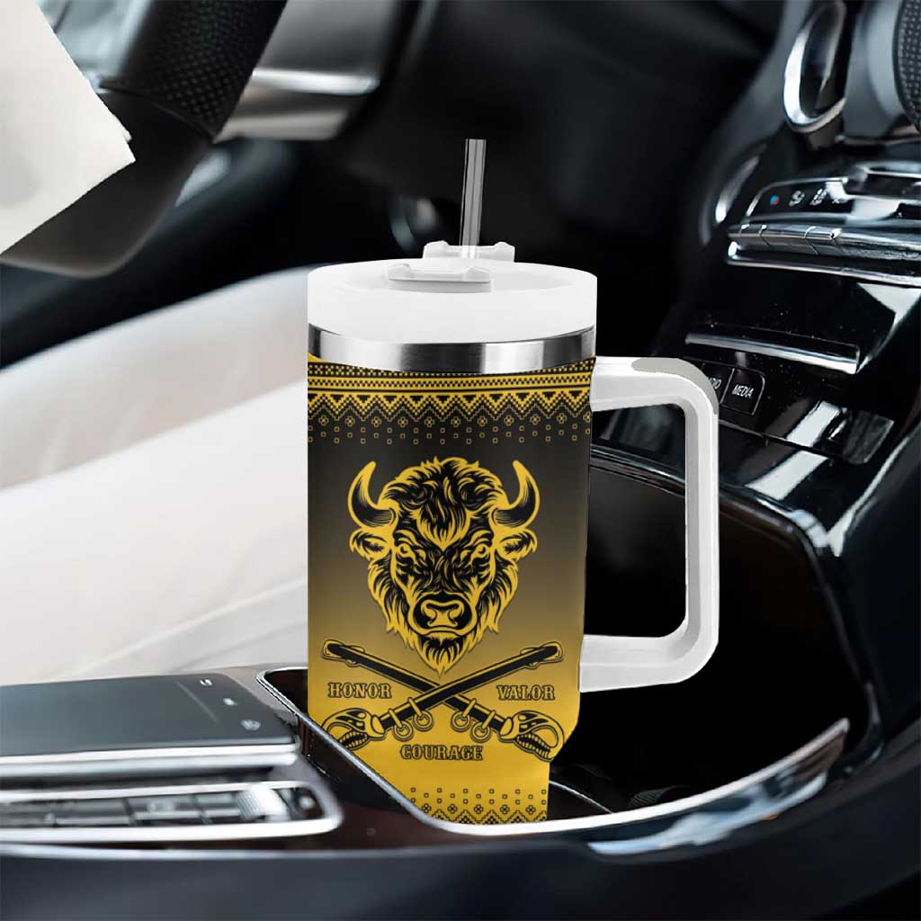 Afro Christmas Buffalo Soldiers Tumbler With Handle 9th Cavalry Regiment - African Pride