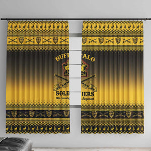 Afro Christmas Buffalo Soldiers Window Curtain 9th Cavalry Regiment - African Pride