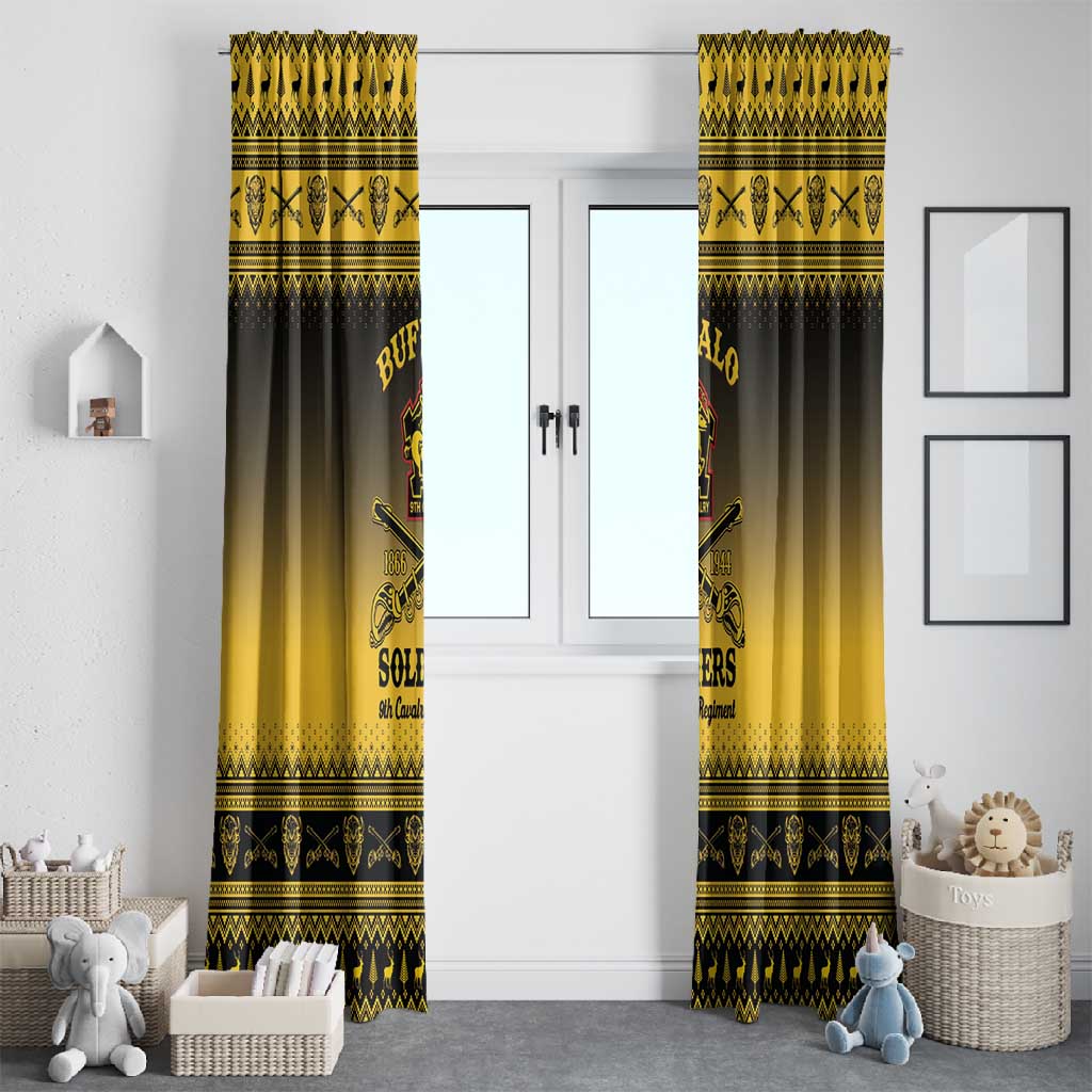 Afro Christmas Buffalo Soldiers Window Curtain 9th Cavalry Regiment - African Pride
