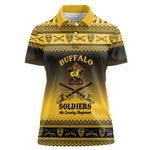 Afro Christmas Buffalo Soldiers Women Polo Shirt 9th Cavalry Regiment - African Pride
