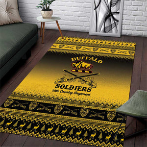 Afro Christmas Buffalo Soldiers Area Rug 10th Cavalry Regiment - African Pride