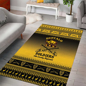 Afro Christmas Buffalo Soldiers Area Rug 10th Cavalry Regiment - African Pride