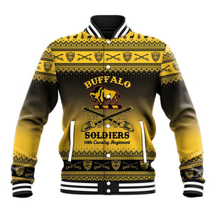 Afro Christmas Buffalo Soldiers Baseball Jacket 10th Cavalry Regiment - African Pride
