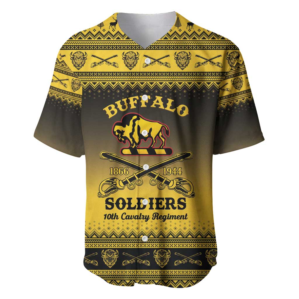 Afro Christmas Buffalo Soldiers Baseball Jersey 10th Cavalry Regiment - African Pride