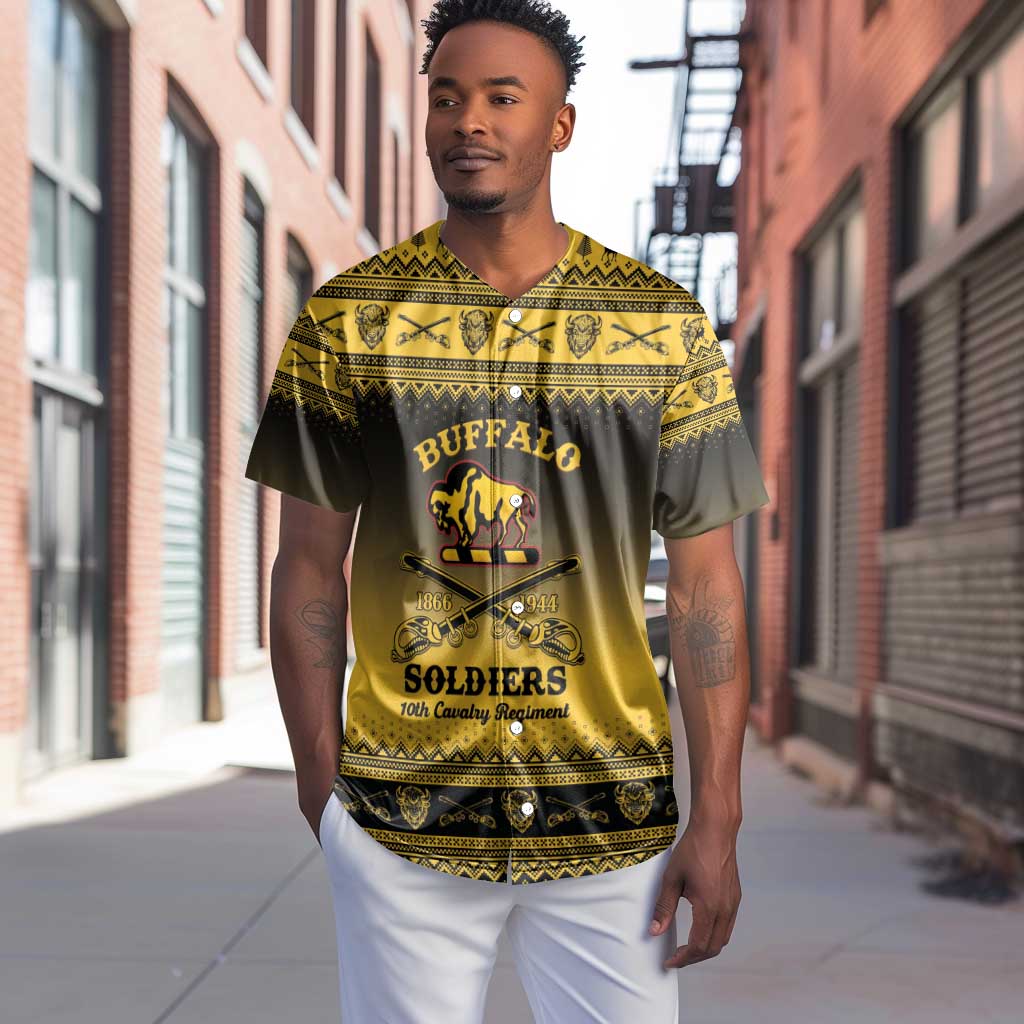 Afro Christmas Buffalo Soldiers Baseball Jersey 10th Cavalry Regiment - African Pride