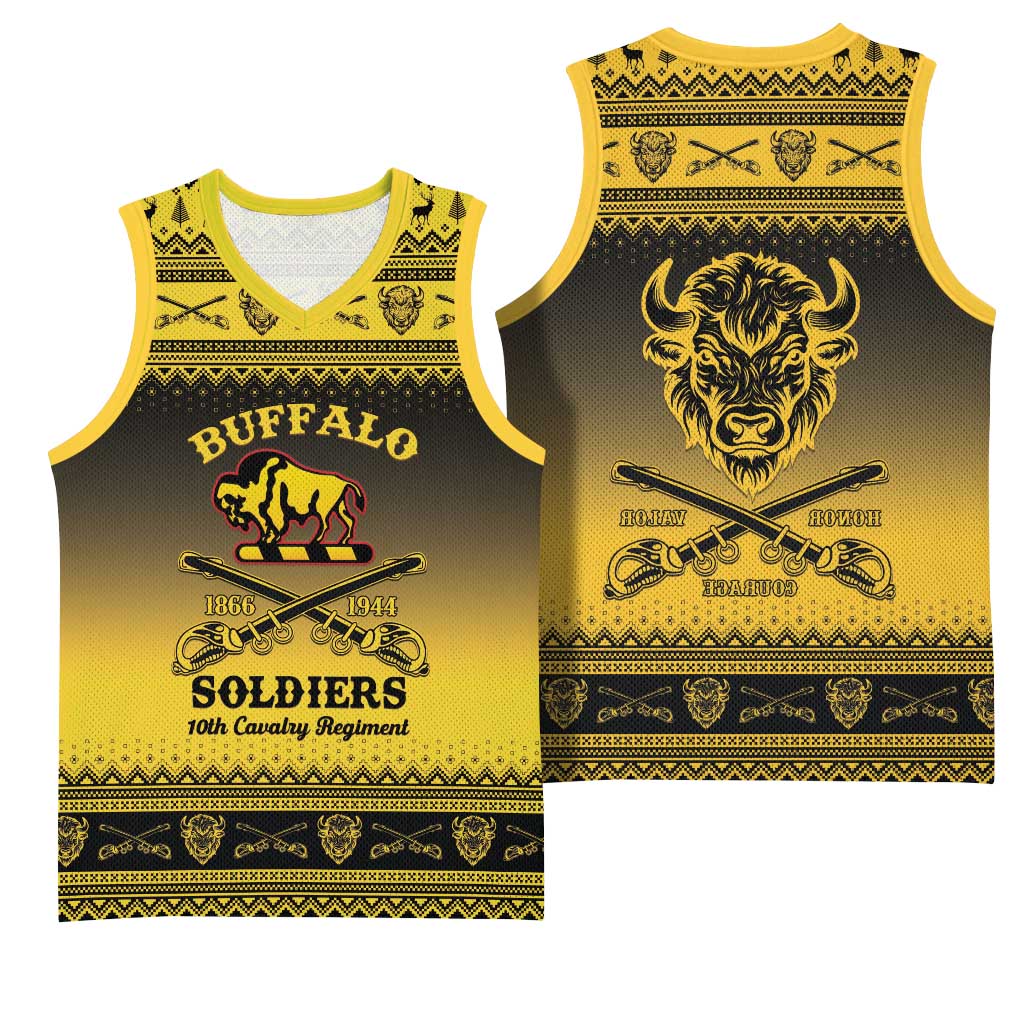 Afro Christmas Buffalo Soldiers Basketball Jersey 10th Cavalry Regiment - African Pride