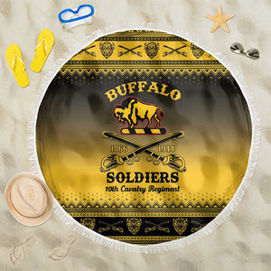 Afro Christmas Buffalo Soldiers Beach Blanket 10th Cavalry Regiment - African Pride