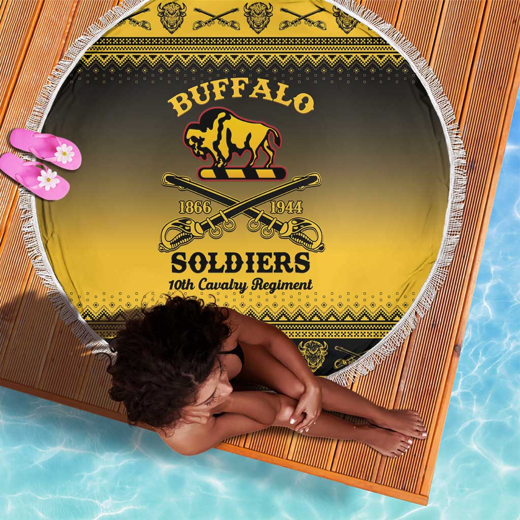 Afro Christmas Buffalo Soldiers Beach Blanket 10th Cavalry Regiment - African Pride