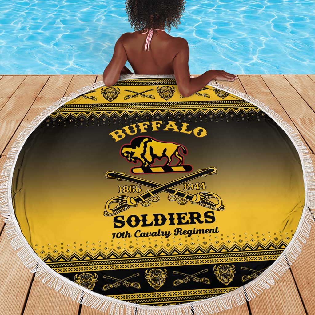 Afro Christmas Buffalo Soldiers Beach Blanket 10th Cavalry Regiment - African Pride
