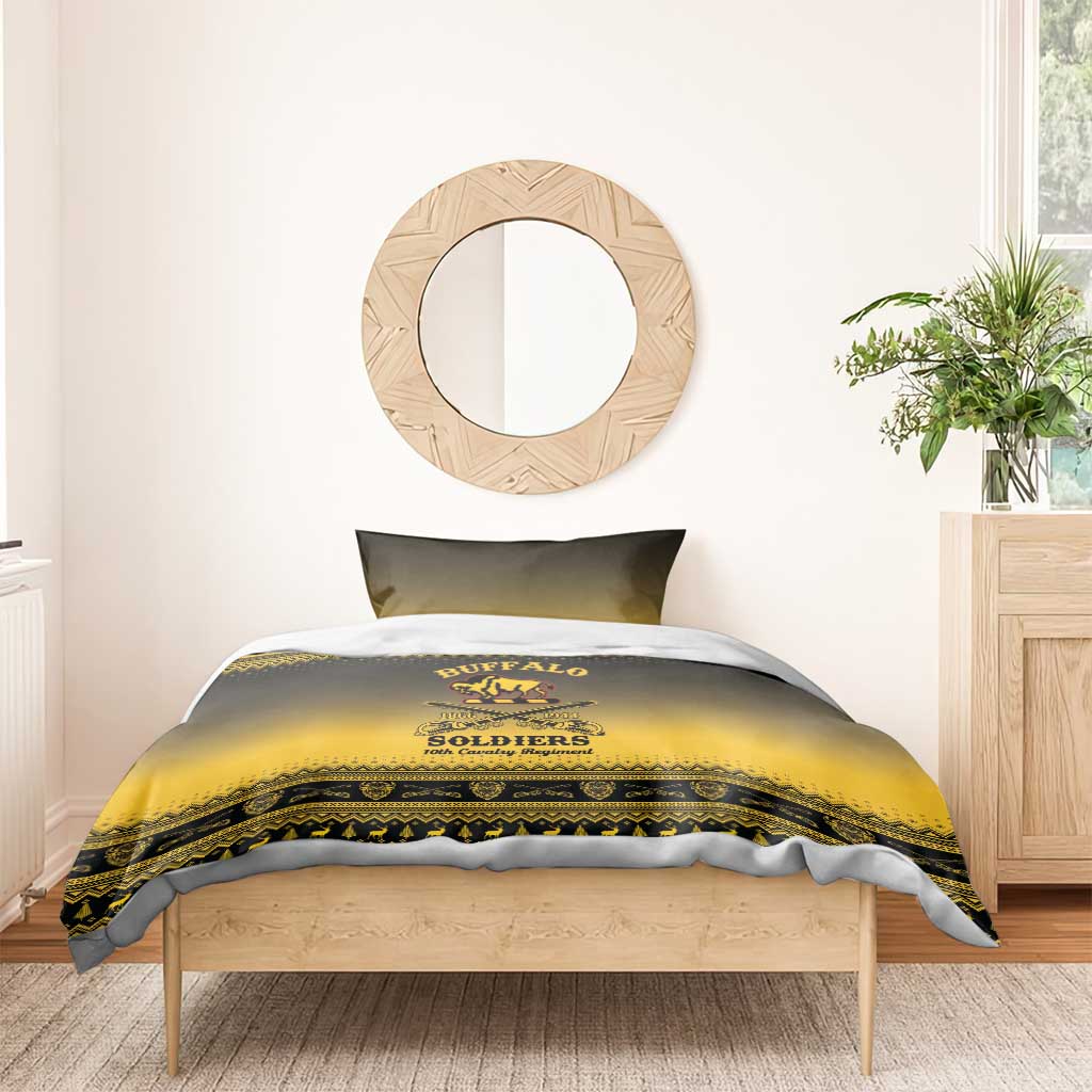 Afro Christmas Buffalo Soldiers Bedding Set 10th Cavalry Regiment - African Pride