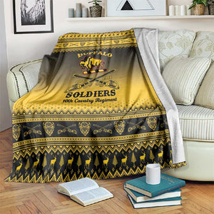 Afro Christmas Buffalo Soldiers Blanket 10th Cavalry Regiment - African Pride