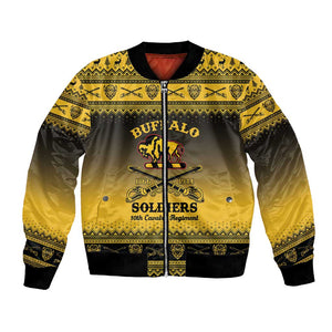 Afro Christmas Buffalo Soldiers Bomber Jacket 10th Cavalry Regiment - African Pride