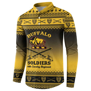 Buffalo Soldiers Christmas Button Sweatshirt 10th Cavalry Regiment