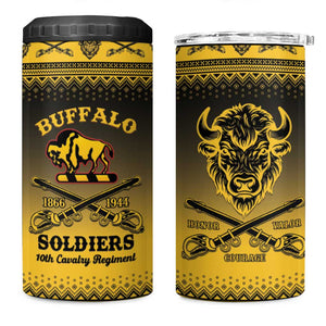 Afro Christmas Buffalo Soldiers 4 in 1 Can Cooler Tumbler 10th Cavalry Regiment - African Pride