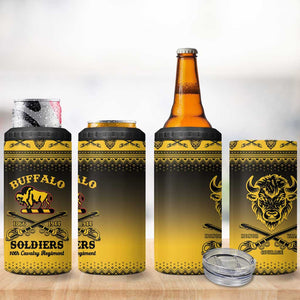 Afro Christmas Buffalo Soldiers 4 in 1 Can Cooler Tumbler 10th Cavalry Regiment - African Pride
