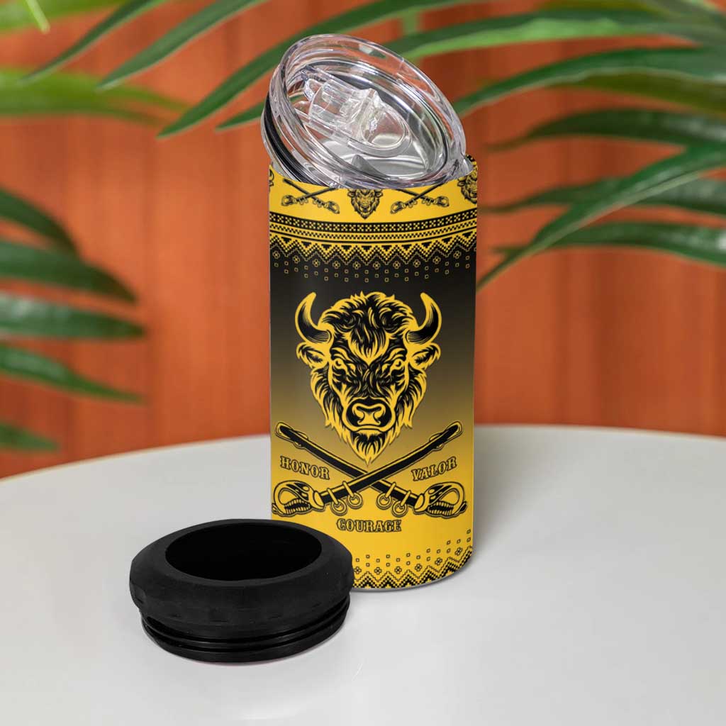 Afro Christmas Buffalo Soldiers 4 in 1 Can Cooler Tumbler 10th Cavalry Regiment - African Pride