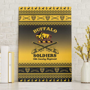 Afro Christmas Buffalo Soldiers Canvas Wall Art 10th Cavalry Regiment - African Pride