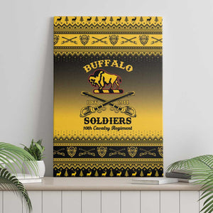 Afro Christmas Buffalo Soldiers Canvas Wall Art 10th Cavalry Regiment - African Pride