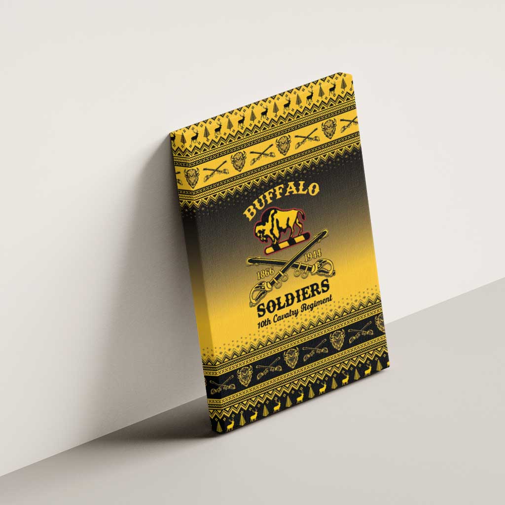 Afro Christmas Buffalo Soldiers Canvas Wall Art 10th Cavalry Regiment - African Pride