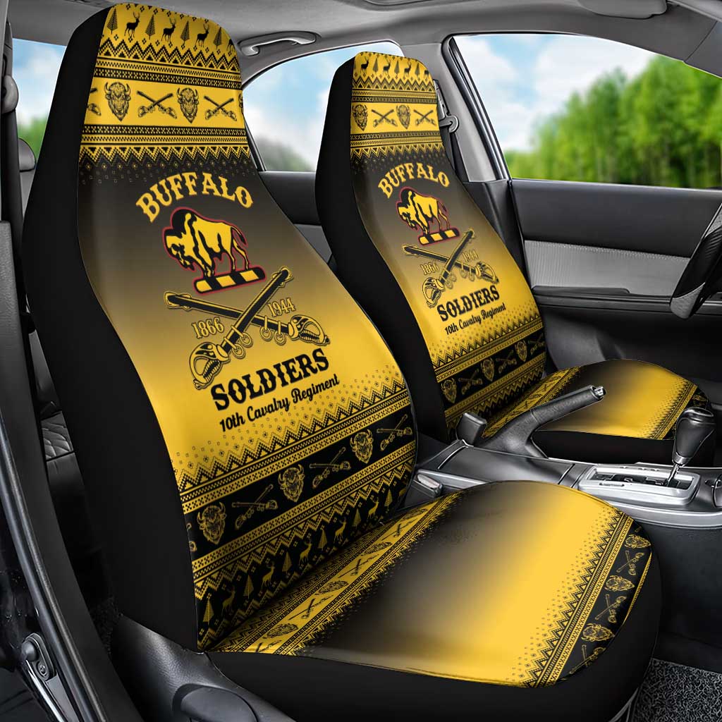 Afro Christmas Buffalo Soldiers Car Seat Cover 10th Cavalry Regiment - African Pride