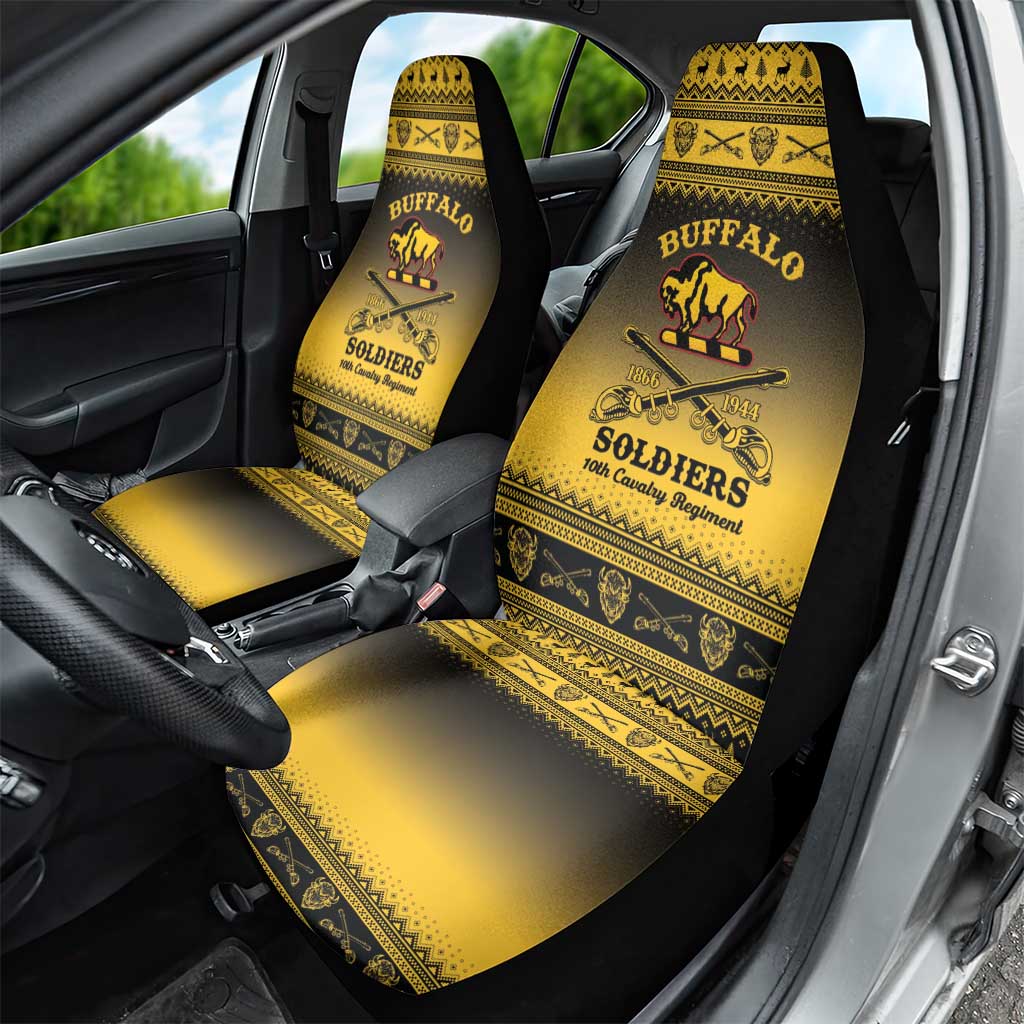 Afro Christmas Buffalo Soldiers Car Seat Cover 10th Cavalry Regiment - African Pride