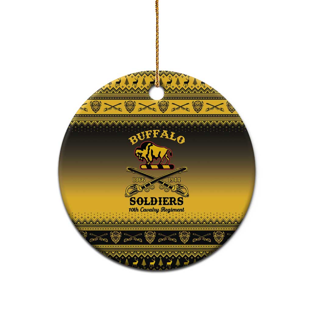 Afro Christmas Buffalo Soldiers Ceramic Ornament 10th Cavalry Regiment - African Pride