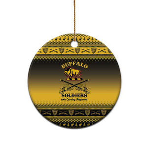 Afro Christmas Buffalo Soldiers Ceramic Ornament 10th Cavalry Regiment - African Pride