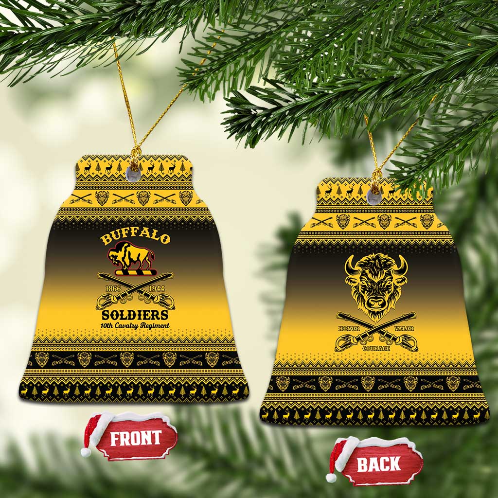 Afro Christmas Buffalo Soldiers Ceramic Ornament 10th Cavalry Regiment - African Pride